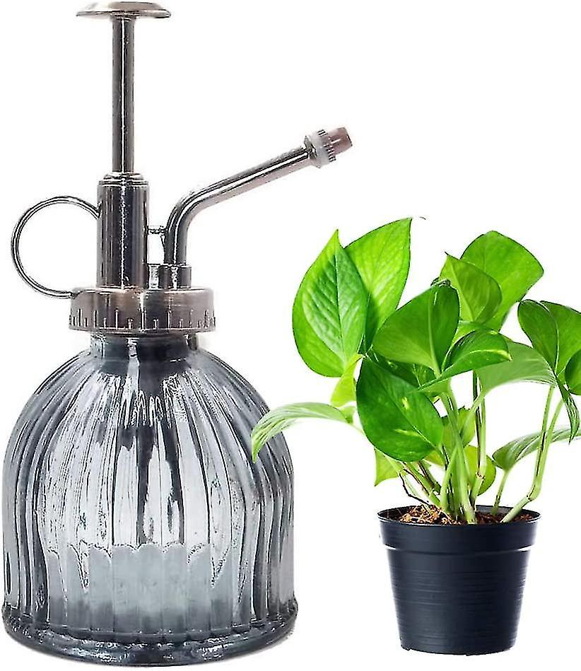 Pflanzensprüher, Glassprühflasche, Wassersprühflasche Für Blumen, Einmachglas, Vintage-sprühgerät Mit Pumpe, Dekoratives Glas (grau)
