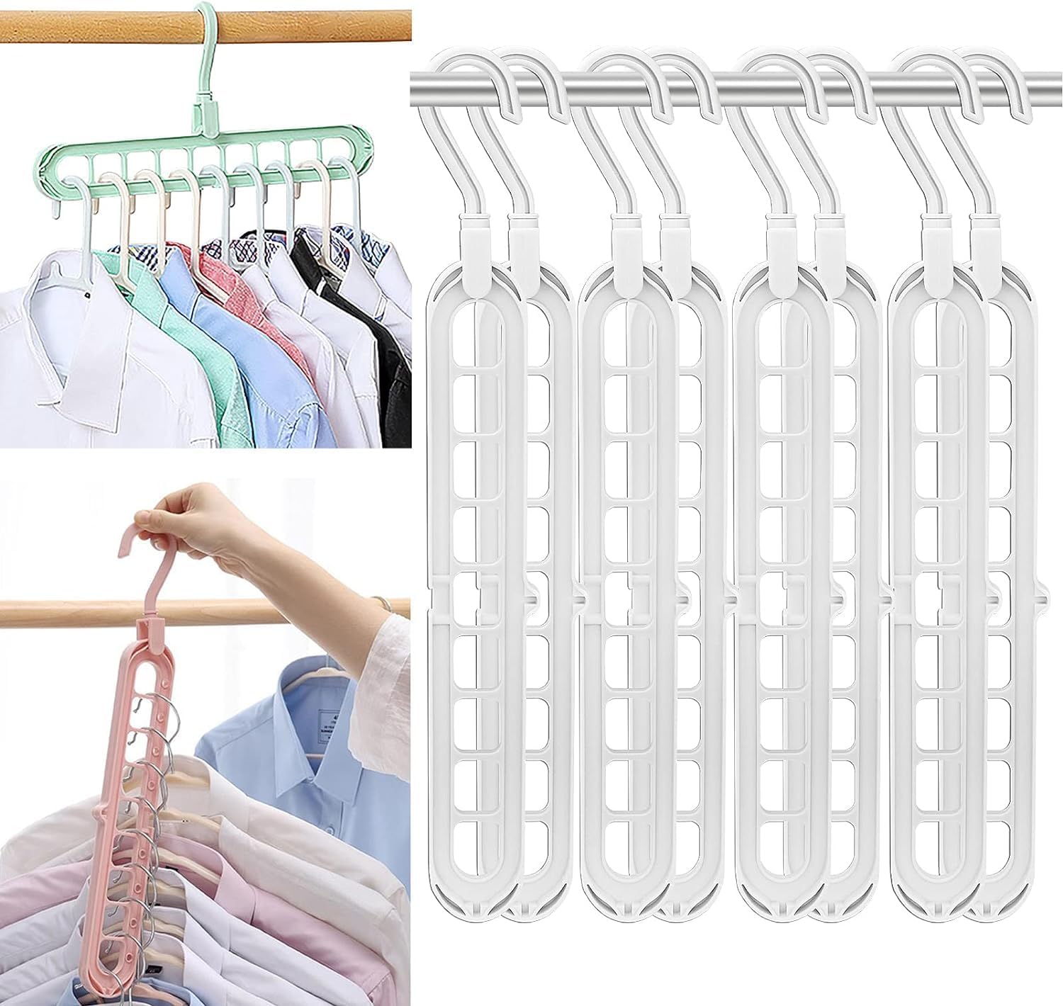 8er-pack Multifunktionale, Platzsparende Smart-kleiderbügel – 9 Fächer – Inn