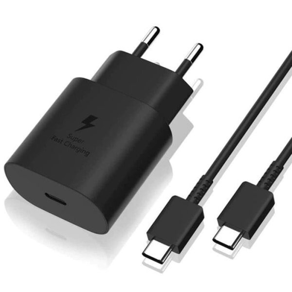 Cqbb 25w Usb-c Schnellladegerät + 1m Usb-c-zu-usb-c-kabel, Schwarz, Kompatibel Mit Samsung Galaxy S10, S10+, S10e, S9, S9+ Und S9 Max