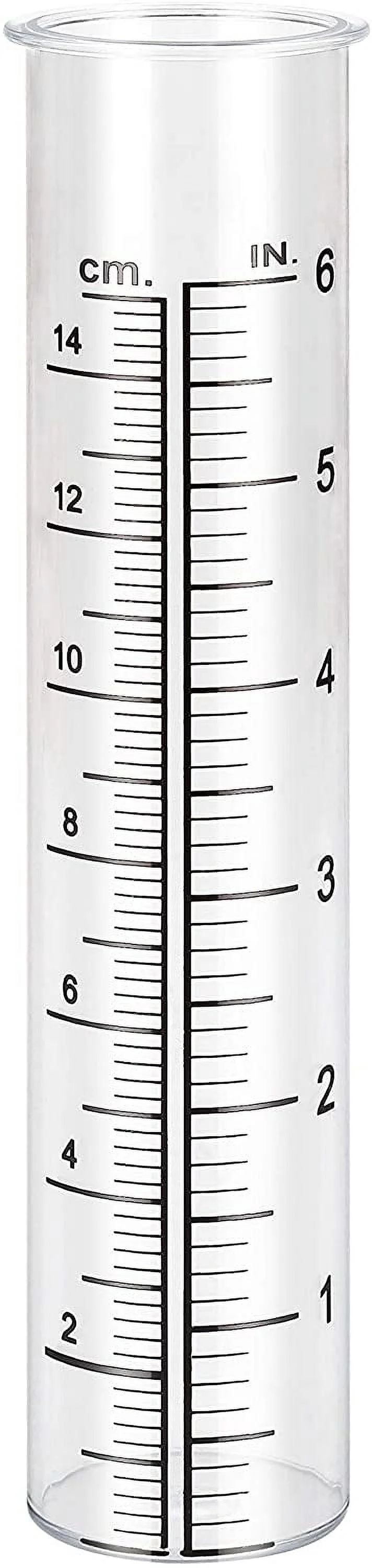 6-zoll-regenmesser Aus Glas Mit Zoll- Und Zentimeter-skala Für Den Außenbereich, Transparent