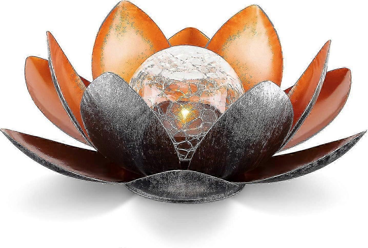 Wiederaufladbare Led-solarleuchte Lotusblume Mit Solarenergie, Ökologische Dekoration Für Seegrasgärten, Bernstein-hervorragend