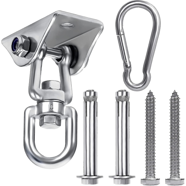 Robuster Deckenhaken, 360° Drehbar, Aus Edelstahl 304, Für Hängematten, Yogastühle, Boxsäcke, Tragkraft 400 Kg, Silberfarben