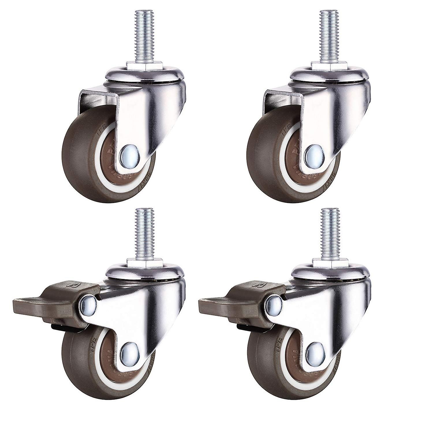 M8-gewindestangen-gummirad, Schwerlastrolle Für Handwagen, Werkbänke, Möbelrollen, 1,5 Zoll, Gewindedurchmesser: 8 Mm, Länge: 20 Mm, 2 Stück.