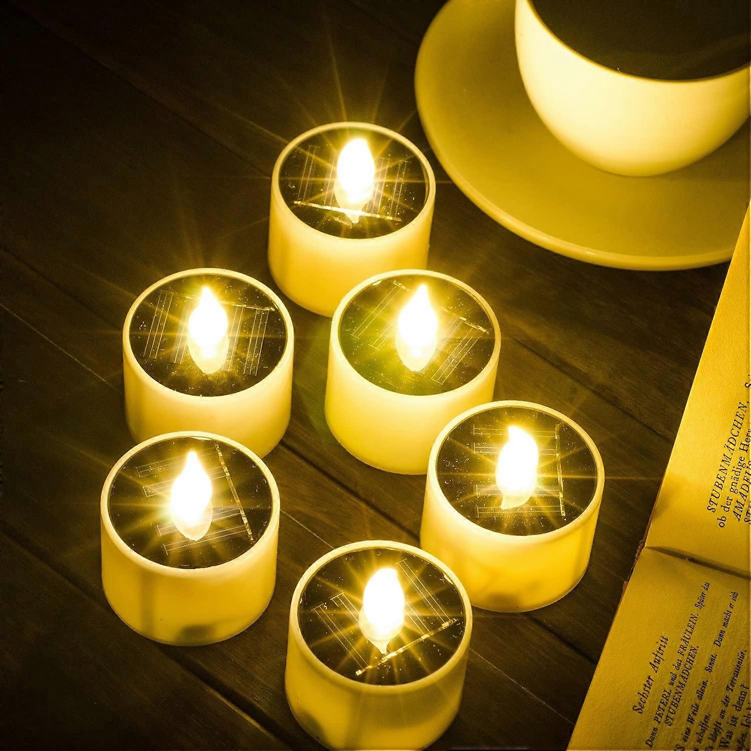 Solarbetriebene Heizstrahler Für Den Außenbereich, Flammenlos, Flackerfrei, Ip65 Wasserdicht, Wiederaufladbar, Mit Dämmerungssensor, Kompatibel Mit Laternen, Garten, Camping