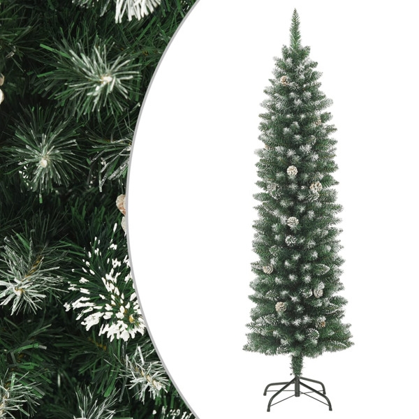 Vidaxl Schlanker Kunststoff-weihnachtsbaum Mit Fuß, 150 Cm, Pvc