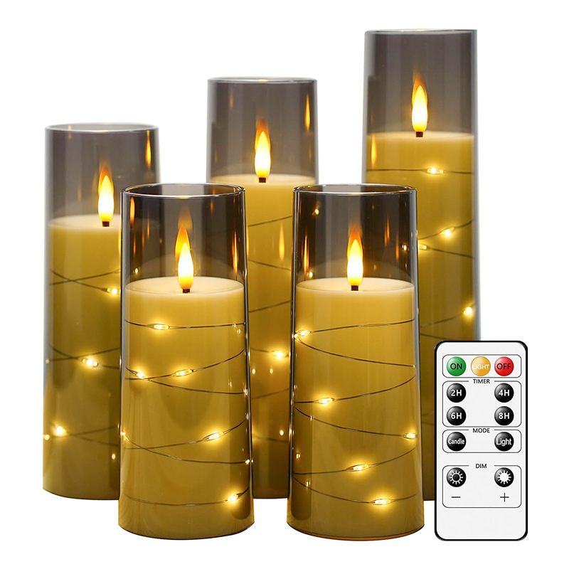 Flammhemmende Led-kugellichter, 5er-set Dekorative Lichterkette Mit Fernbedienung