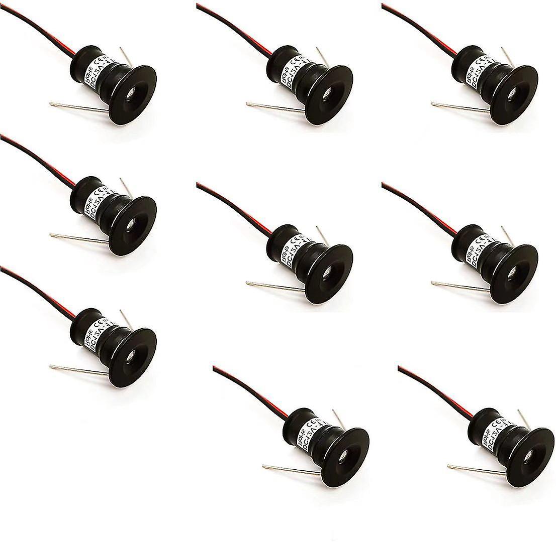 Schwarze 9 Mini-led-einbaustrahler, 12 V, 1 W, Ip65, 3000 K (120°, Warmweiß).