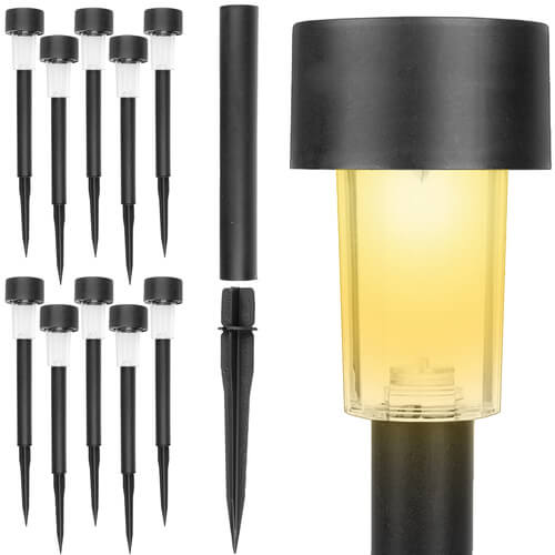 10er-pack Solarleuchten, Kompatibel Mit Gartenbeleuchtung, Schwarz