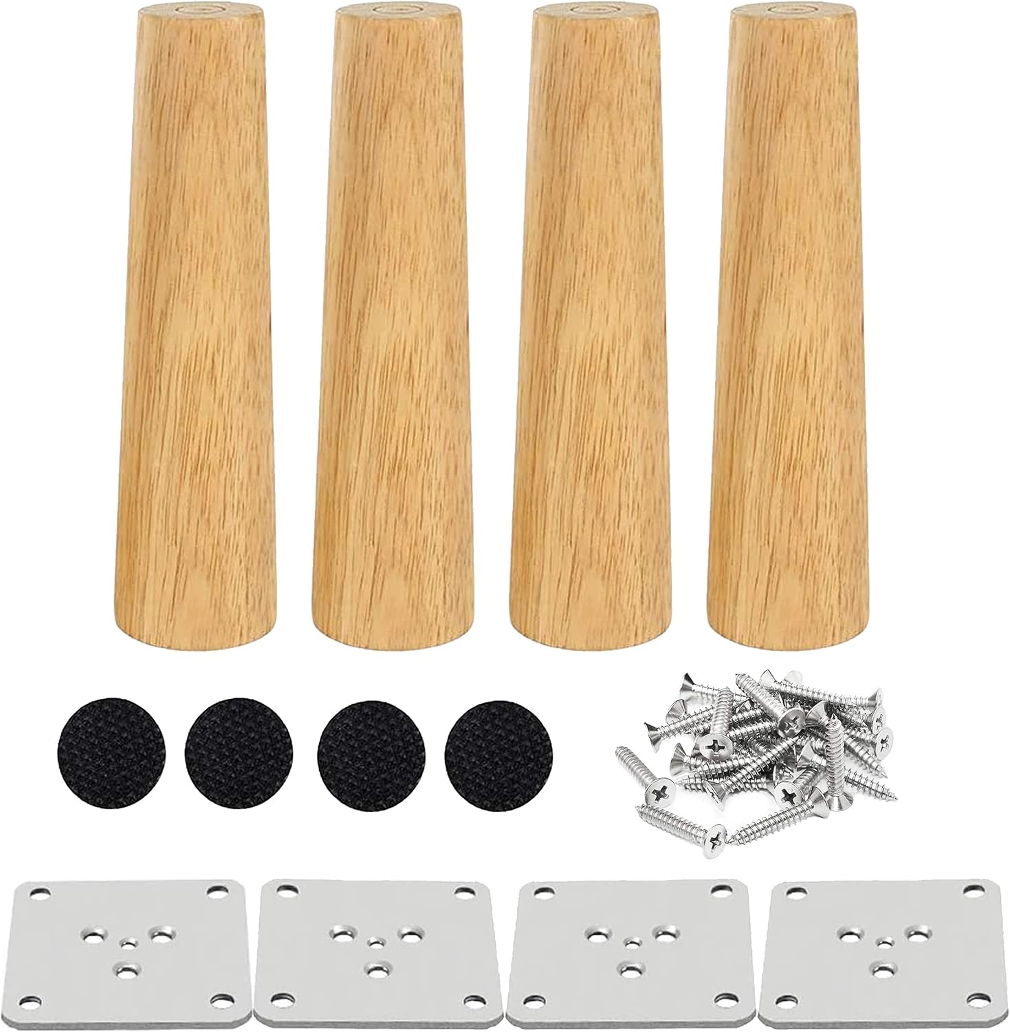Set Aus 4 Holzmöbelbeinen (15 Cm) Bettbeine Couchtischbeine Max.