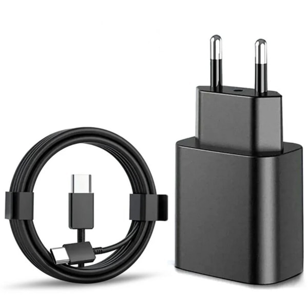 45-w-schnellladegerät Kompatibel Mit Samsung Usb-c Mit 2 M Kabel, Schwarz, 1 Stück, Schnellladeadapter Kompatibel Mit Galaxy S22 Und S23 Ultra Smartphones