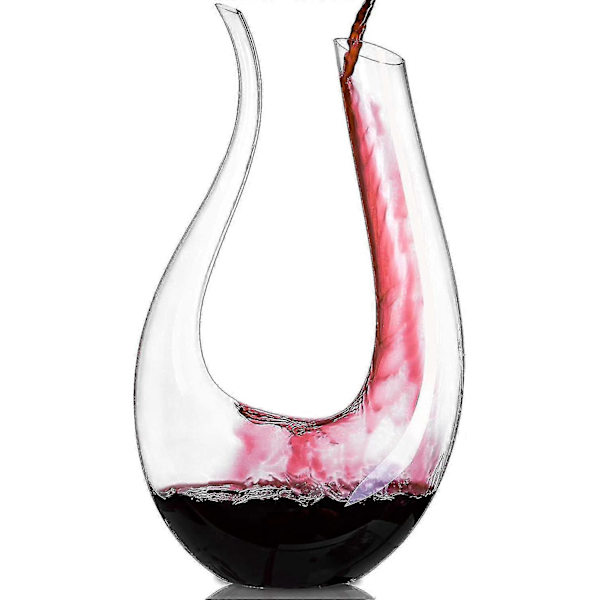 U-förmige Weinkaraffe Aus Kristallglas (1,5 Liter), Bleifrei, Rotweinkaraffe, Klimatisierte Weinflasche Mit Karaffe, Karaffe