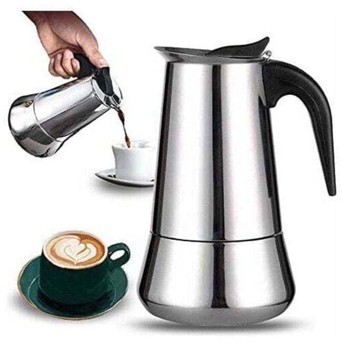 Zor® Kaffeemaschine Aus Italienischem Edelstahl, 12 Tassen, Geeignet Für Alle Herdarten, Edelstahl, 25 X 12,5 Cm