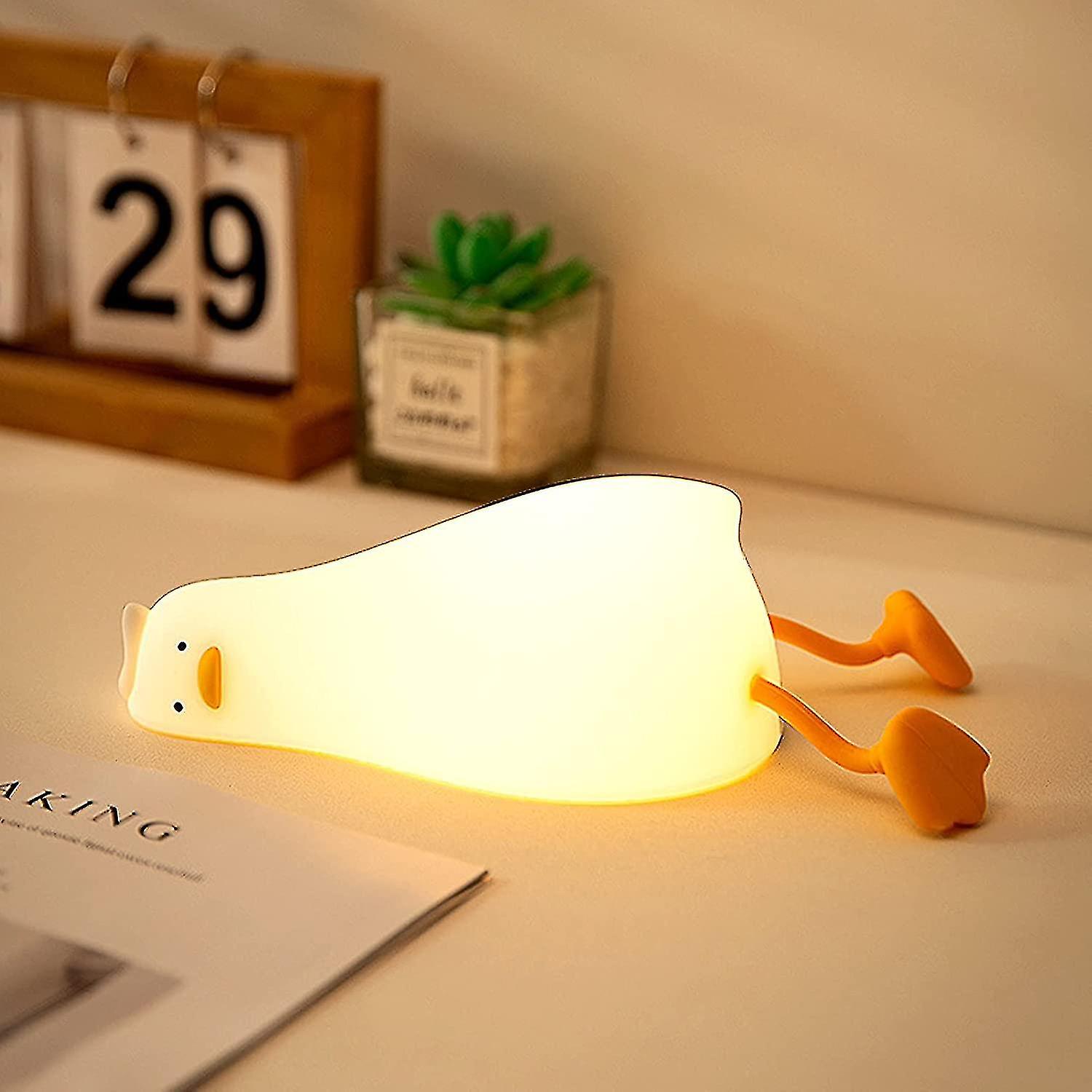 Silikon-enten-led-nachtlicht, Usb-wiederaufladbare Nachttischlampe Mit Touch-funktion