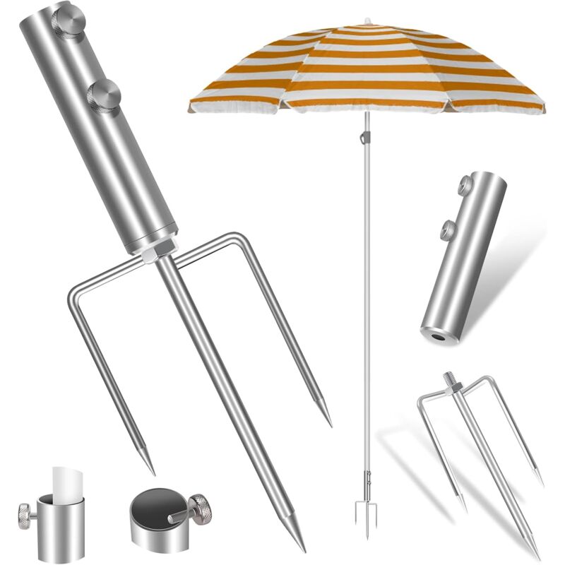 Sonnenschirmständer, Sonnenschirmständer Mit Bodenanker, Abnehmbarer Sonnenschirmhalter, Vielseitig Einsetzbarer Sonnenschirmständer Aus Metall, Elastisch Verstellbarer Sonnenschirm