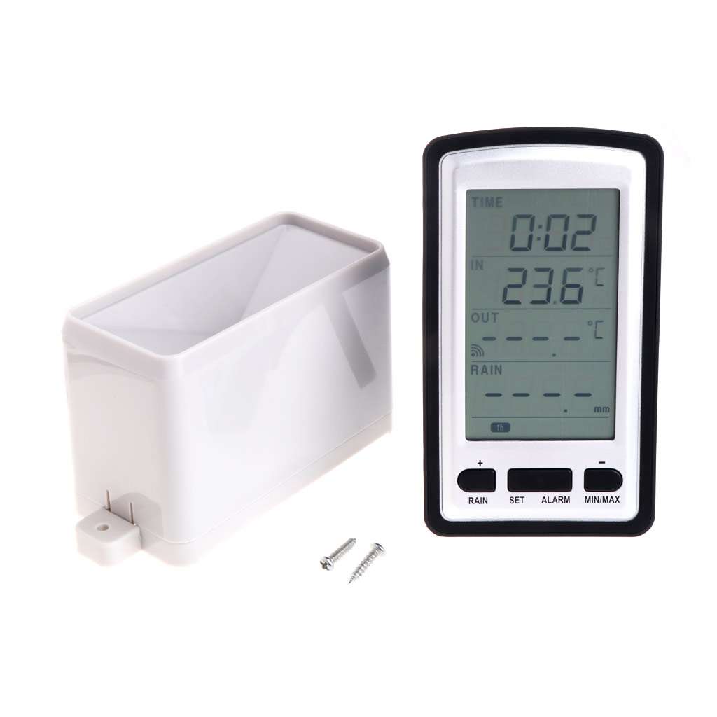 Wetterstation Mit Regenmesser, Temperaturmesser, Digitalem Funk
