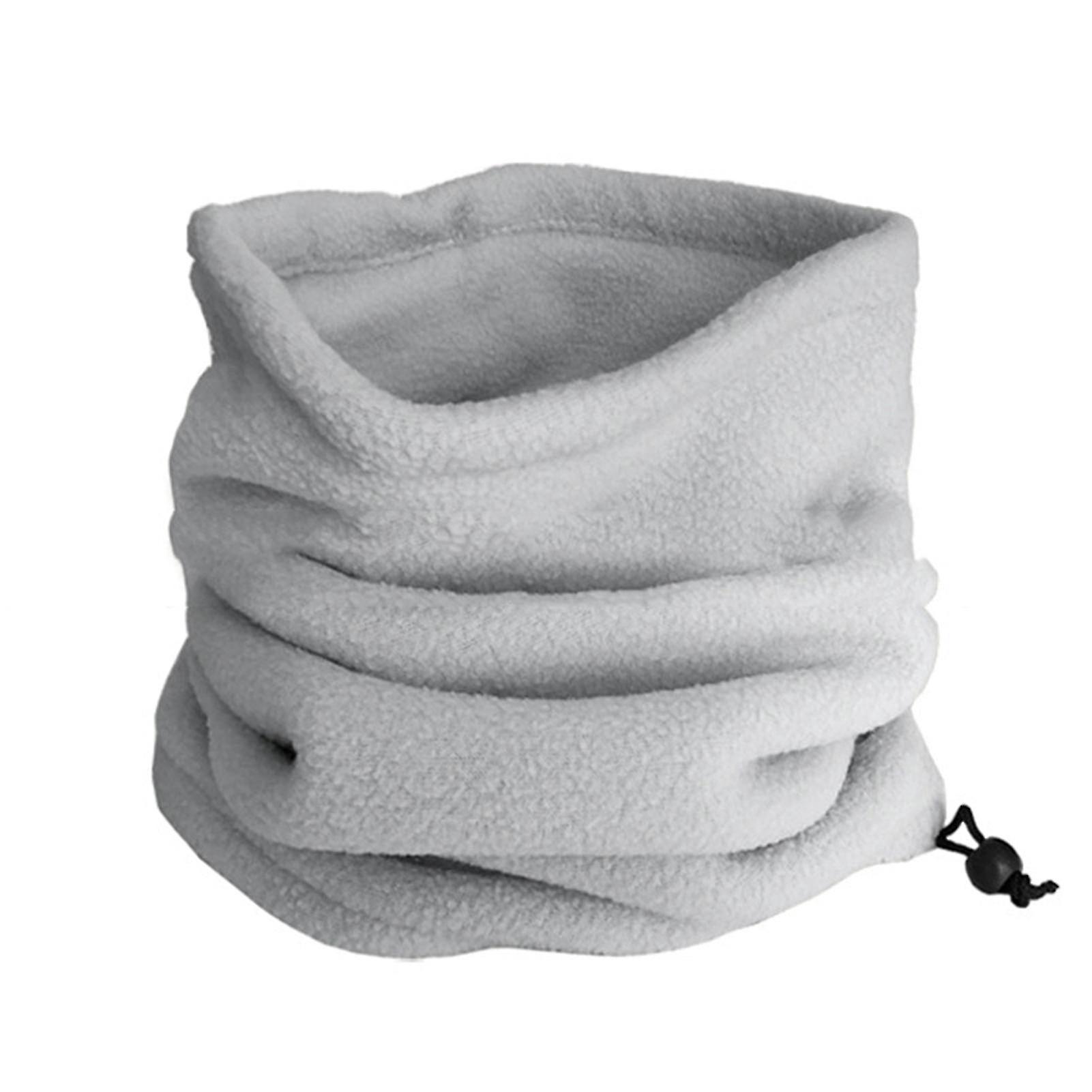 Unisex Winter Outdoor Einfarbig Weicher Dicker Fleece-nackenwärmer Halswärmer Mütze Hellgrau