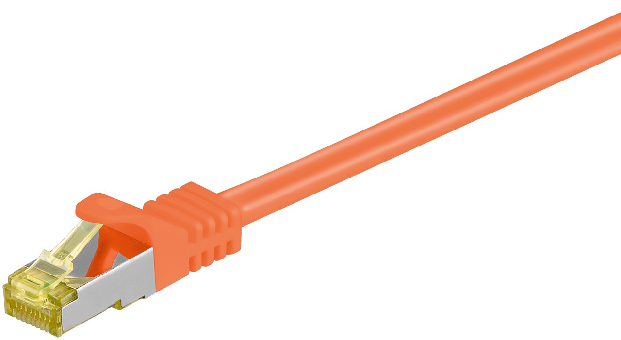 Rj45-patchkabel S/ftp (pimf), 500 Mhz, 7-adriges Cat-kabel, Orange, 7,5 M