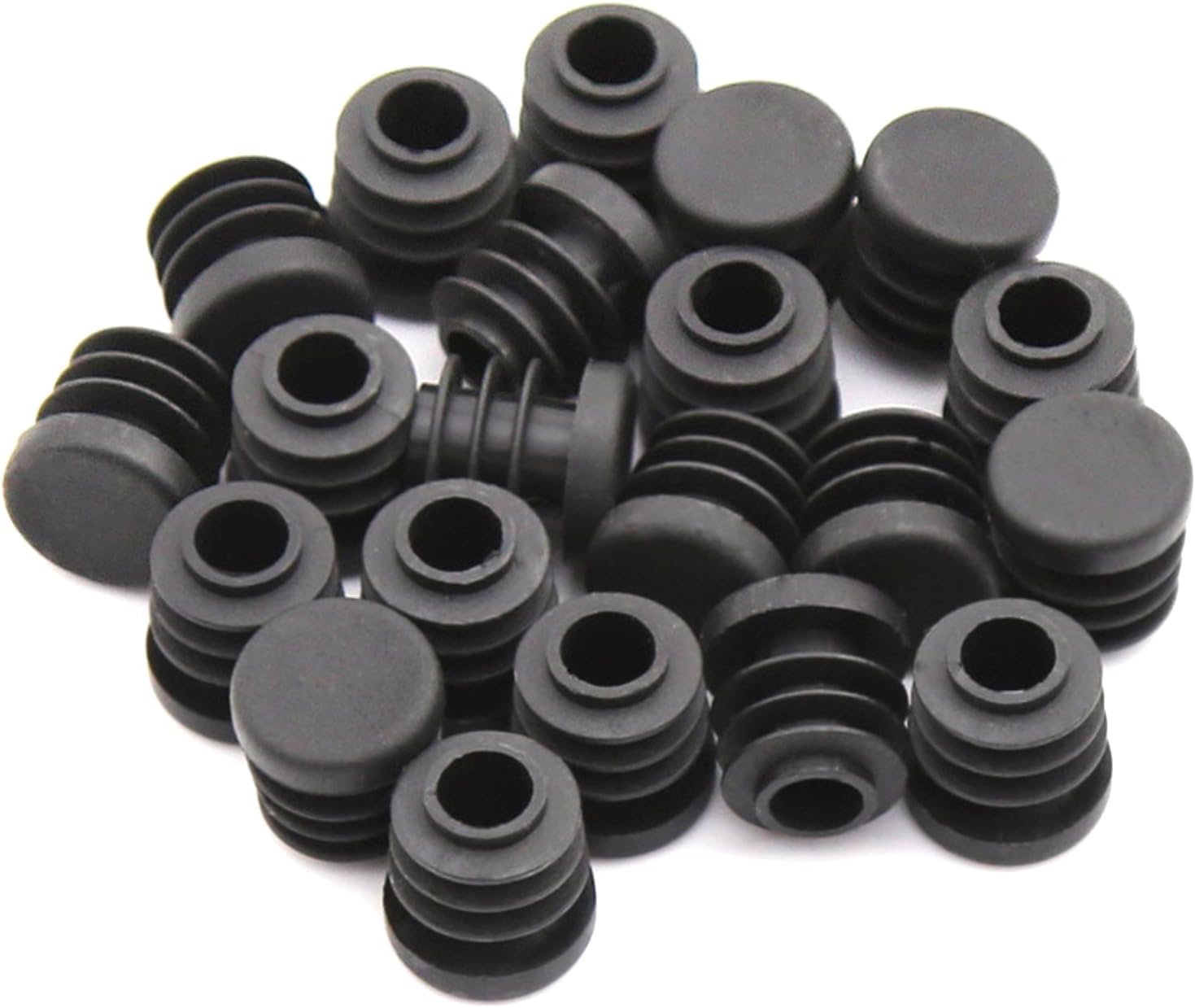 Schwarze Kunststoffstopfen (16 Mm), Runde Rohrkappen, Innenendkappen, Passend Für Stühle, Tische, Fußmöbel Und Rohre, 20 Stück