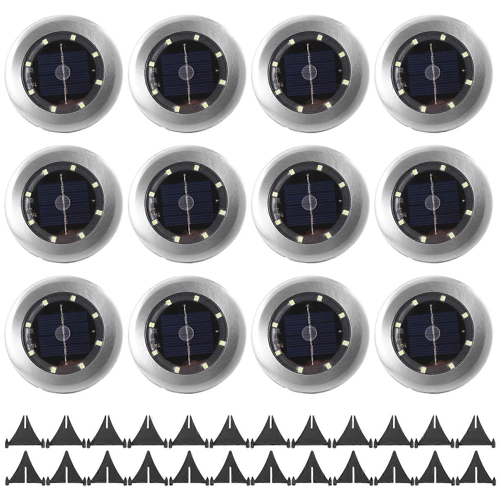 12er-pack Solarleuchten Für Den Außenbereich, 8 Led-solarleuchten, Ip65 Wasserdicht, Geeignet Für Gartenwege, Rasenflächen, Terrassen Und Gärten