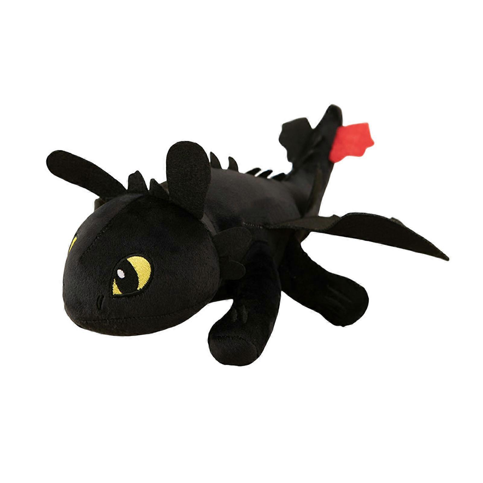 Plüschdrache Mit Beweglichen Flügeln, Fliegender Ohnezahn, Motorraddach-drache, Auto-innenausstattung, Schwarz