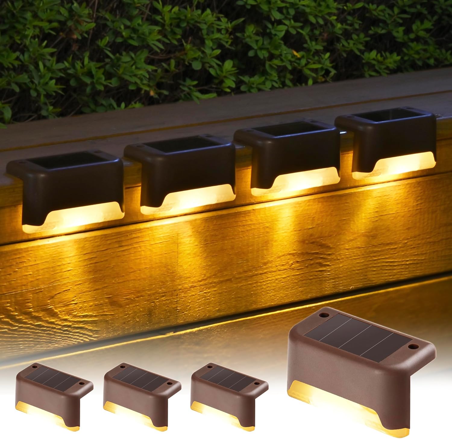 Solarleuchten Für Den Außenbereich, 4er-pack Treppenleuchten, Wasserdichte Led-beleuchtung Für Außentreppen