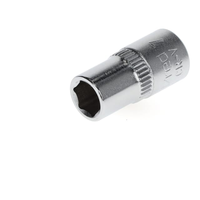 Steckschlüsseleinsatz, Nuss, 1/4", 6-kant, 7mm Weite, R41000703, Stahl