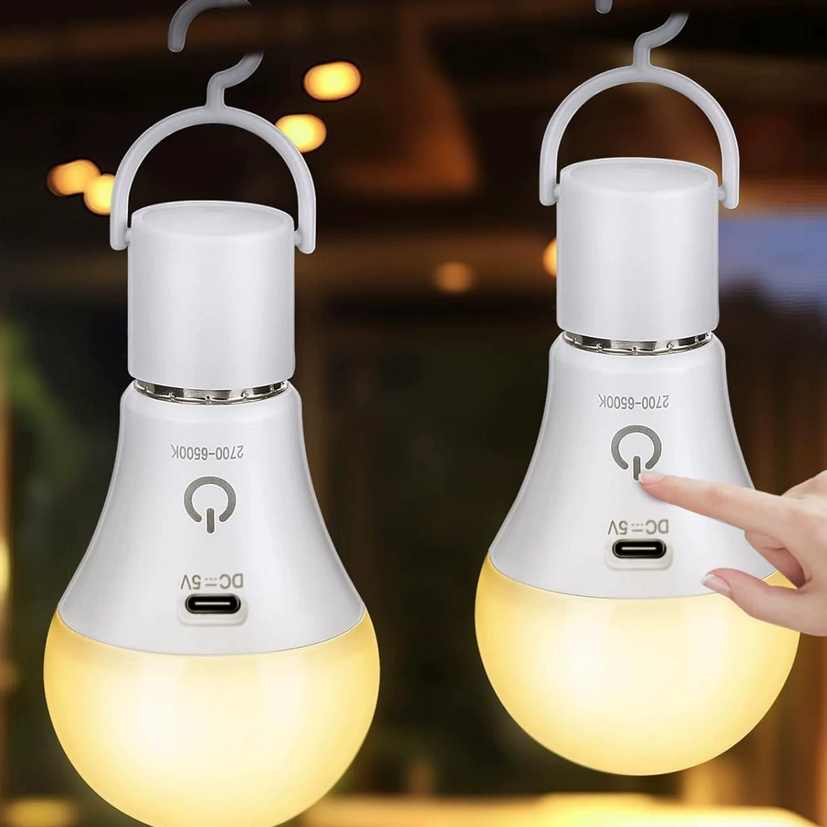 2er-pack Wiederaufladbare Led-lampe Mit Fernbedienung – E27, Usb, 3 Farben, Dimmbar, Touch-steuerung, Außen- Und Notbeleuchtung