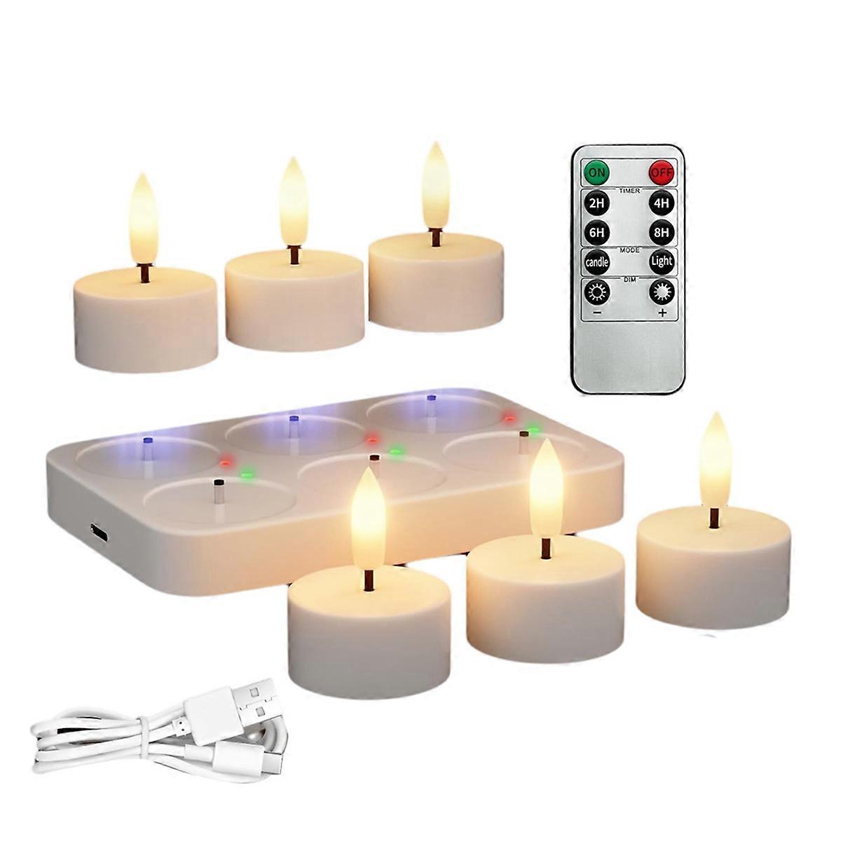 Wiederaufladbares, Flammenloses Heizgerät Mit Ladestation, 6 Stück, Batteriebetriebenes Heizgerät