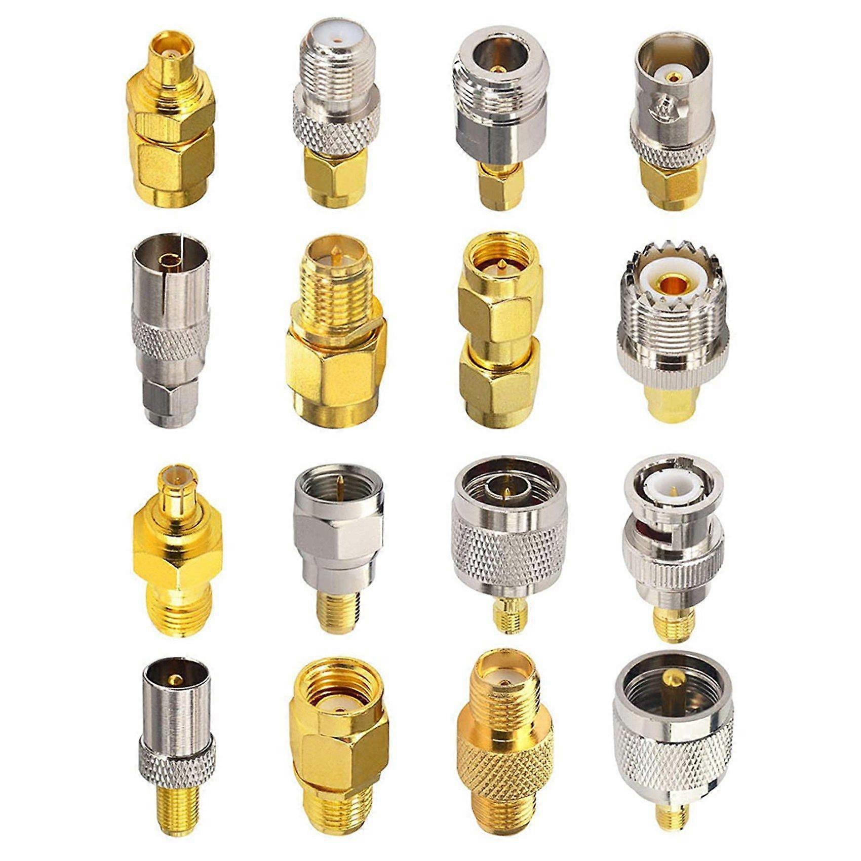 16 Sma-steckverbinder, Typ Sma-adapter-kit, Sma Auf Mcx/tv/f/bnc/uhf/rp-sma, Gerader Nickel-gold-stecker