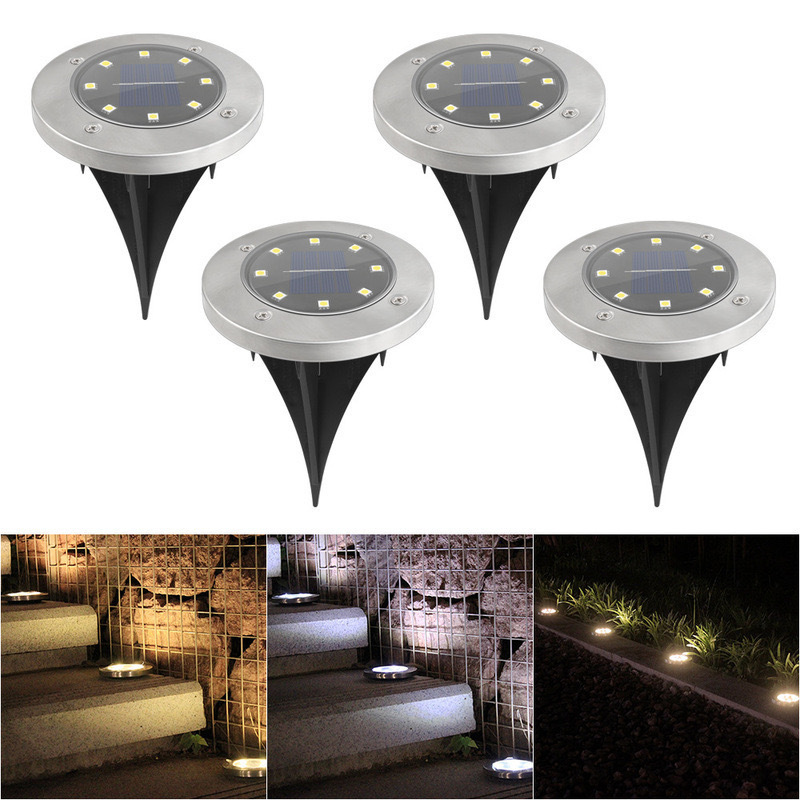 Solar-gartenleuchte Mit 8 Leds, Ip65 (4 Warmweiße Leds)