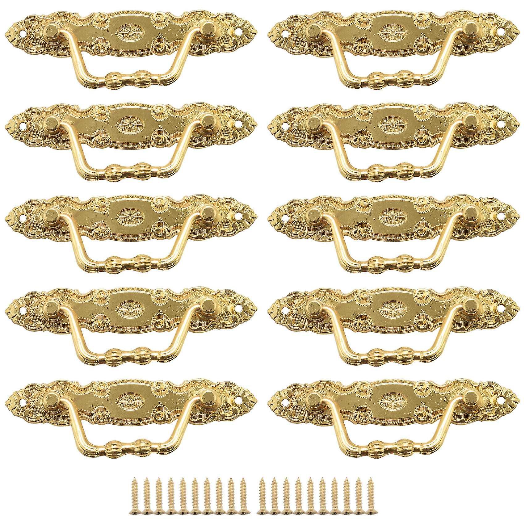 Hochwertige 10 Stück Antike Legierungsgriffe, Schubladen- Und Türknöpfe, Goldene Schrank- Und Schubladengriffe, Kompatibel Mit Möbeltüren (mit)
