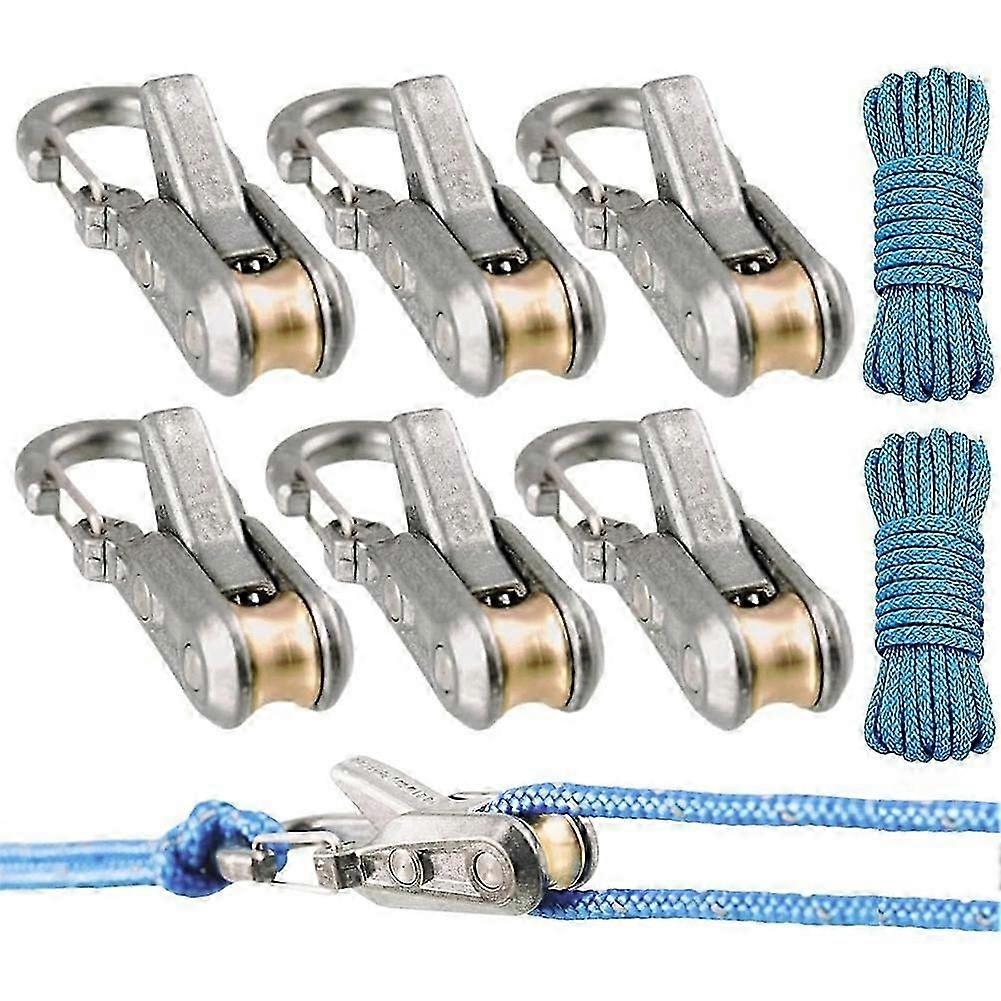 6er-pack Seilspanner/paracord-versteller – Knotenloses Verriegelungswerkzeug Mit Rolle Und Verstellschnalle, Kompatibel Mit Camping Und Bootfahren