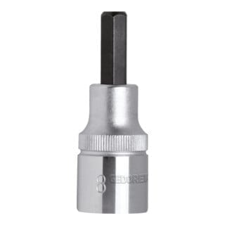 Schraubendrehereinsatz Bit 6-kant, SW 8mm, 1/2" 12,5mm, R62550810, Stahl