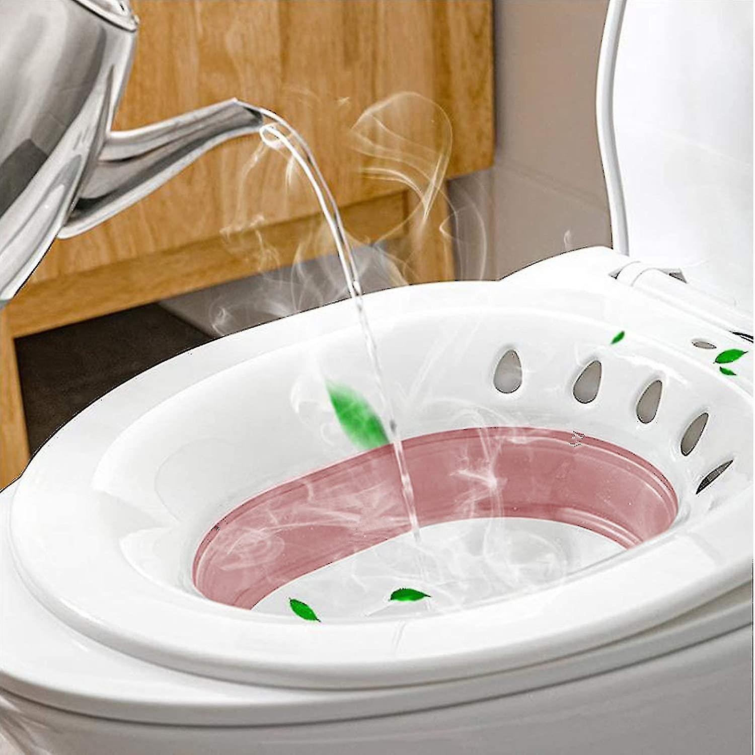 Faltbare Sitzwanne, Kompatibel Mit Toilette, Sitzwanne Geeignet Für Schwangere, Hämorrhoiden, Senioren, Passend Für Universaltoiletten Und Toilettenstühle (rosa)