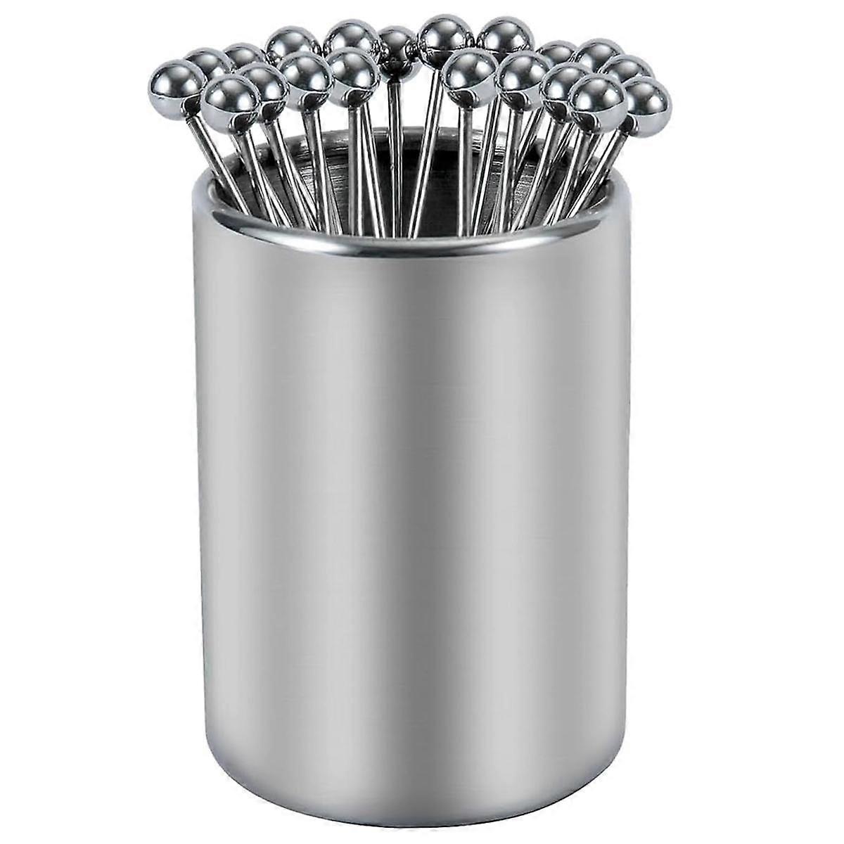 20 Stück Cocktailspieße Aus Metall Mit Halter, Cocktailspieße Aus Edelstahl, Wiederverwendbare Cocktailspieße