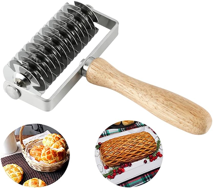 Teigroller Aus Edelstahl, Pizzaschneider Mit Gitterrost, Küchenutensilien, Geeignet Zum Backen
