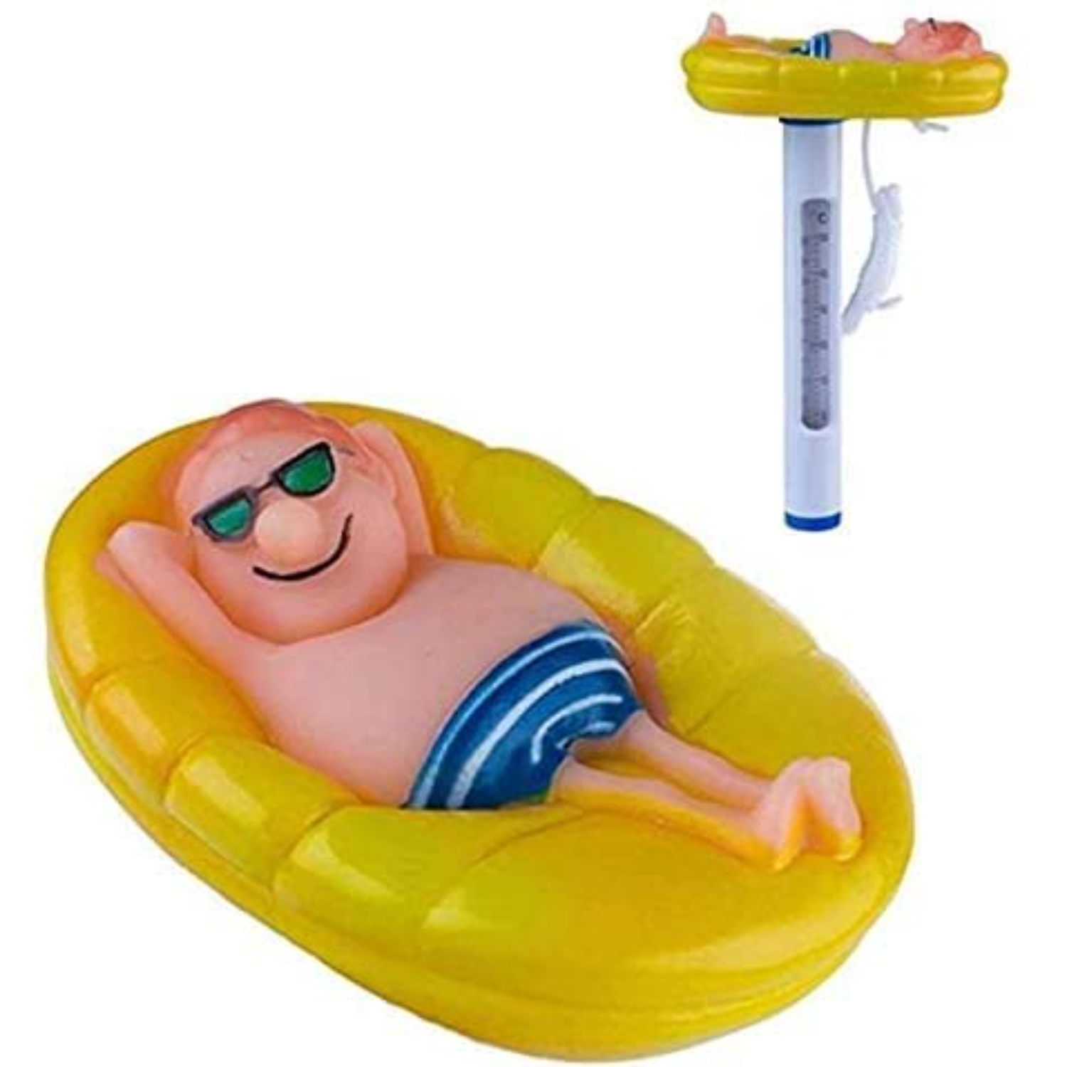 Lustiges Schwimmendes Poolthermometer, Großes, Fantasievolles Figurendesign Mit Schnur, Wassertemperaturanzeige, Geeignet Für Außen- Und Innenpools, Whirlpools, Gelb
