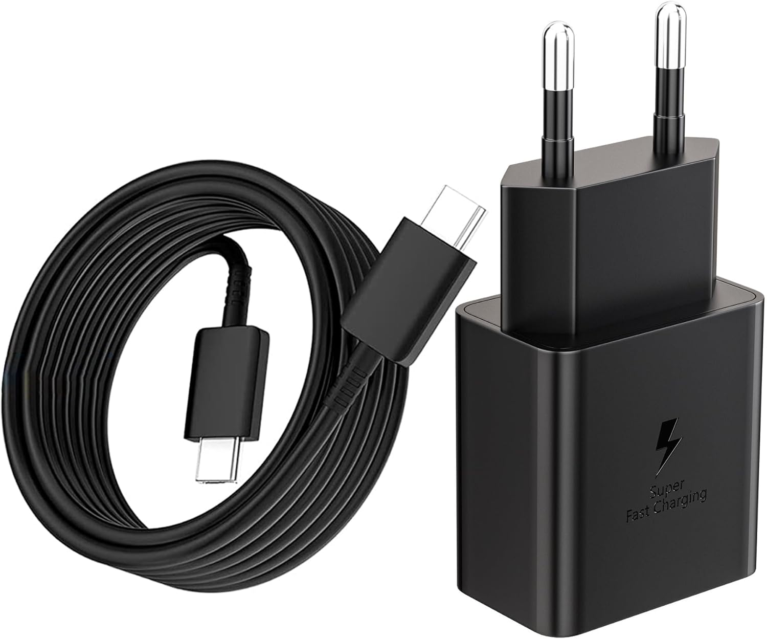 25-w-usb-c-schnellladegerät, Superschnellladegerät Mit Usb-c-ladekabel, Kompatibel Mit Samsung Galaxy S24/s23/s22/s21 Ultra/s20 (schwarz)