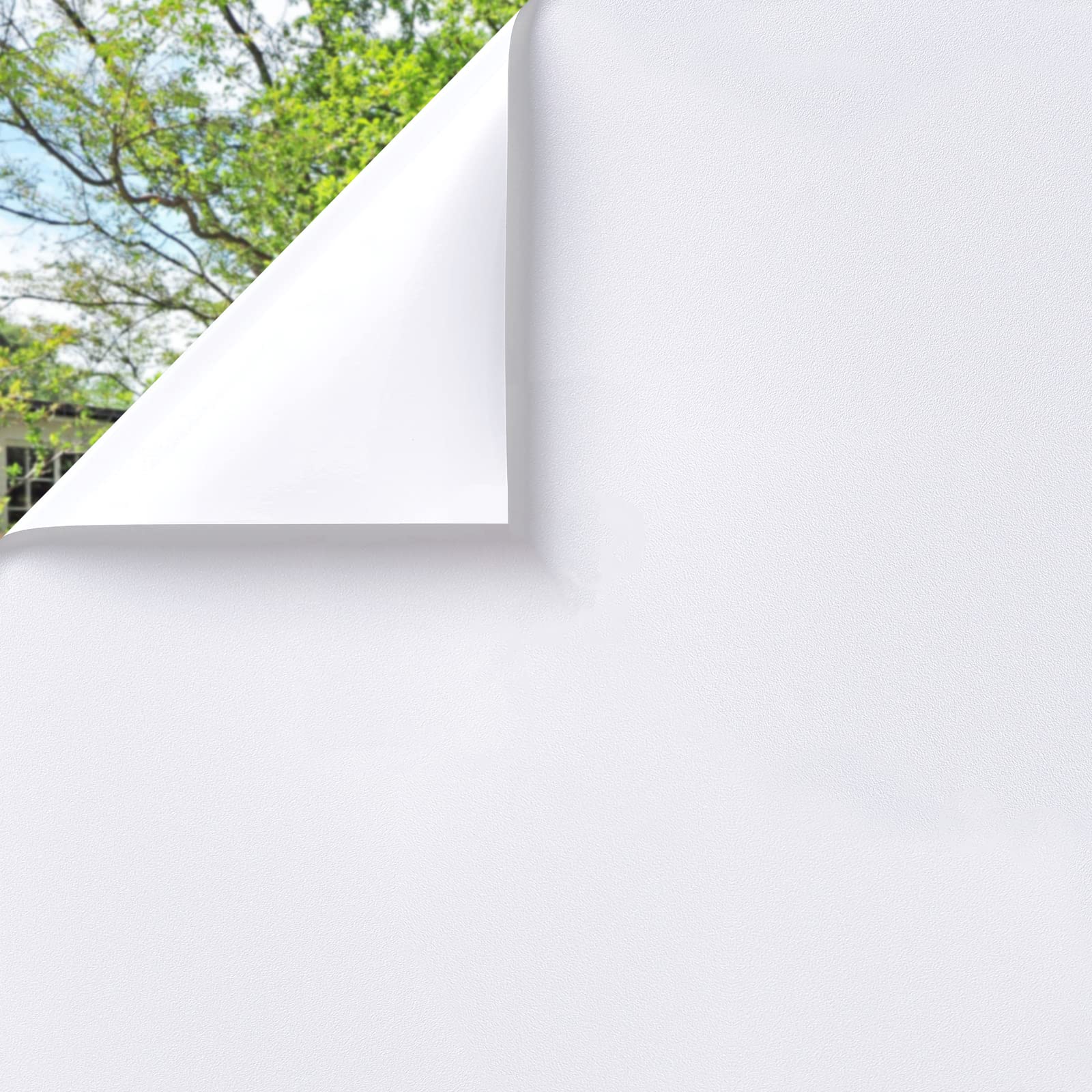 Weiße Fensterfolie, Kompatibel Mit Verdunkelungsfolie, 100 % Lichtundurchlässigkeit, Raumkompatibel Mit Verdunkelungsfolie, Vollständige Verdunkelung, Sichtschutz, Selbstklebend (weiß, 44,5 X 200 Cm)