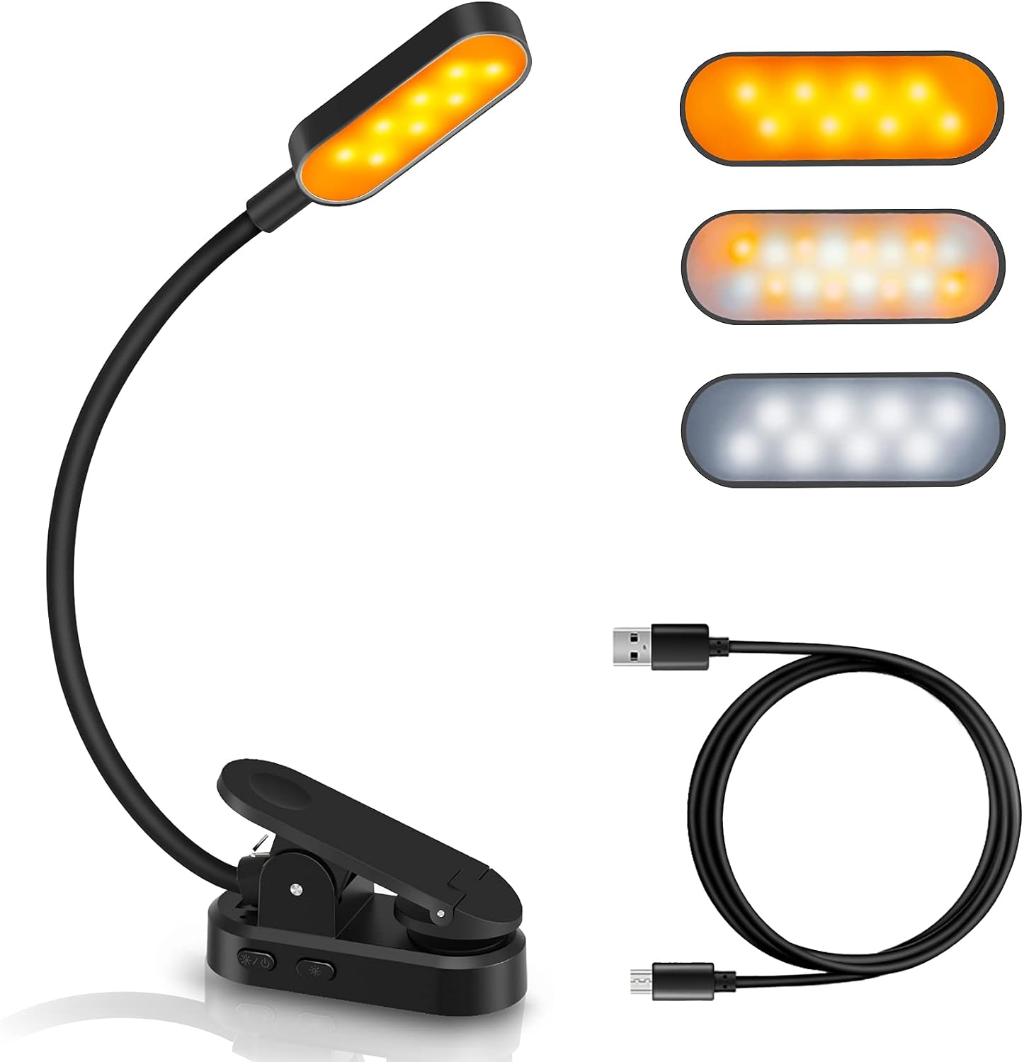 Leselampe Mit 16 Leds, Klemmleuchte, Usb-aufladbar, 9