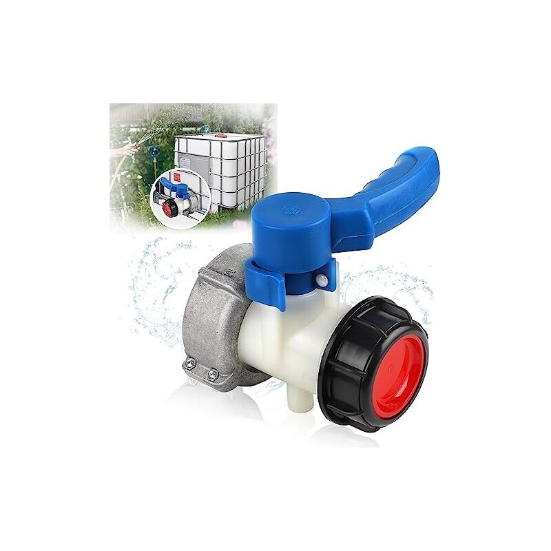 (75 × 75 × 131) Wasserhahn-tankadapter 1000l Dn50 (75mm) Ibc-tankanschluss, Lebensmittelzugelassener Adapter, Tankhahn-ibc-tankverbinder, Ibc-klappenkupplung