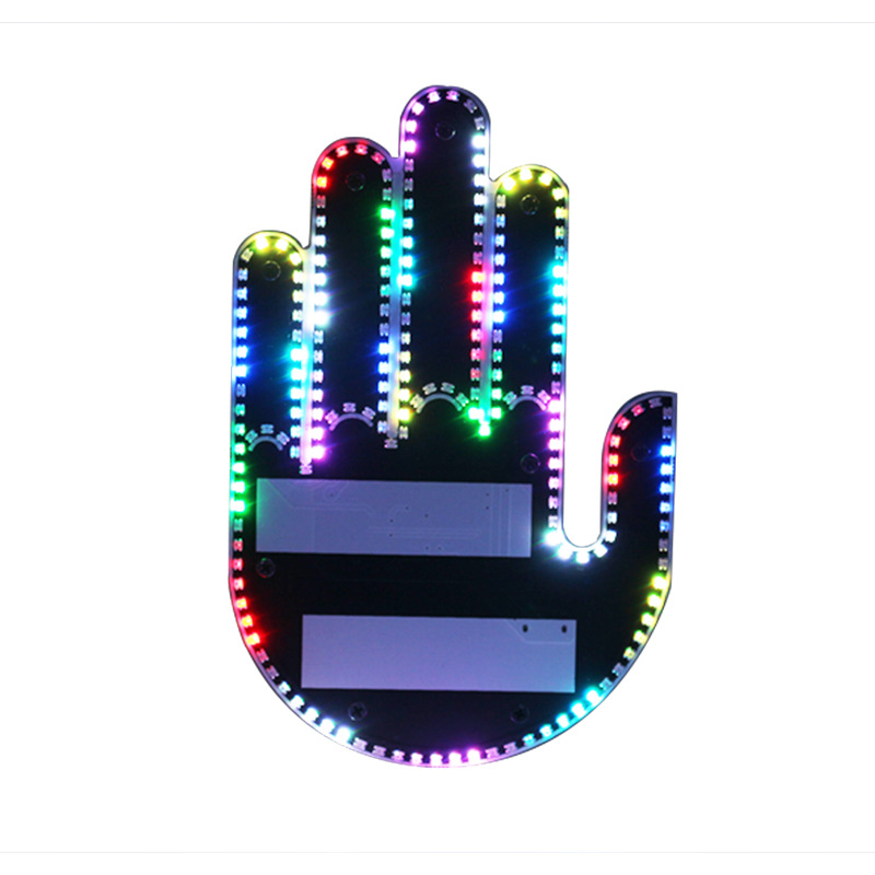 Lustige Handgesten – Lichter – Lustige Led-schilderleuchten, Kompatibel Mit Der Heckscheibe Und Per Fernbedienung Steuerbar, Finger-led-leuchten, Kompatibel Mit Dem Auto. Farbenfrohes Modell.