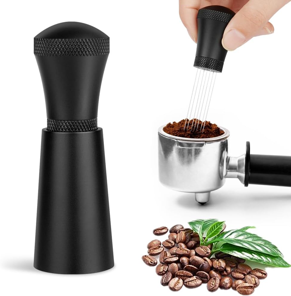 Wdt Tools Kaffeebereiter Aus Aluminiumlegierung, Kompatibel Mit Notifier, 7 Nadeln (0,3 Mm) + 10 Ersatzkappen, Espressonadel Mit Halter, Espresso-kaffeebereiter