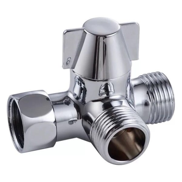 Wasserumstellventil, G1/2"-umstellventil, Dreiwegeventil, T-förmiger Adapterumsteller Aus Messing. Kompatibel Mit Toilette, Bidet, Dusche, Küche (silber).