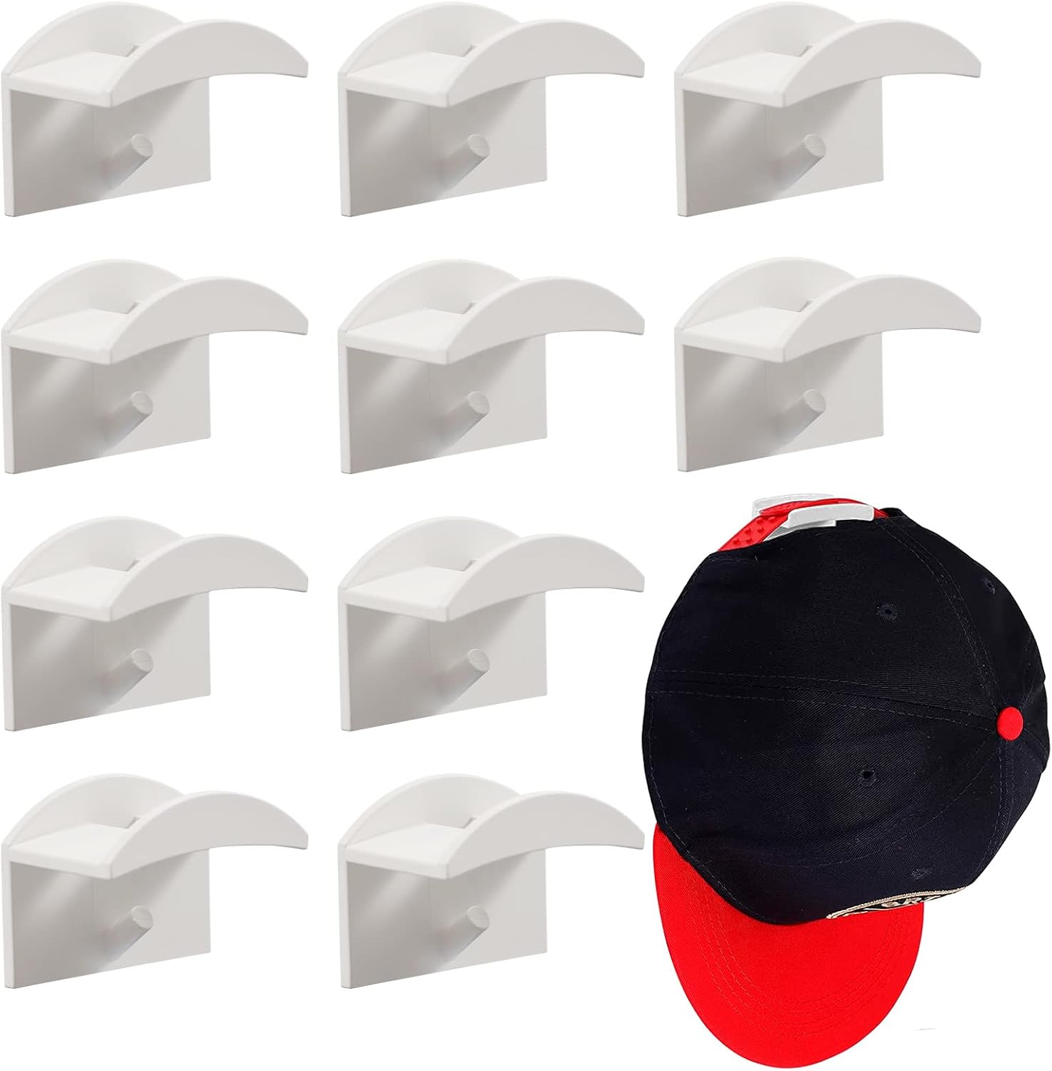 10er-pack Selbstklebende Huthalter-kleiderhaken. Wandmontage Ohne Bohren Möglich. Hutablage Mit Starkem Halt. Geeignet Für Baseballkappen Und Moderne Hüte.