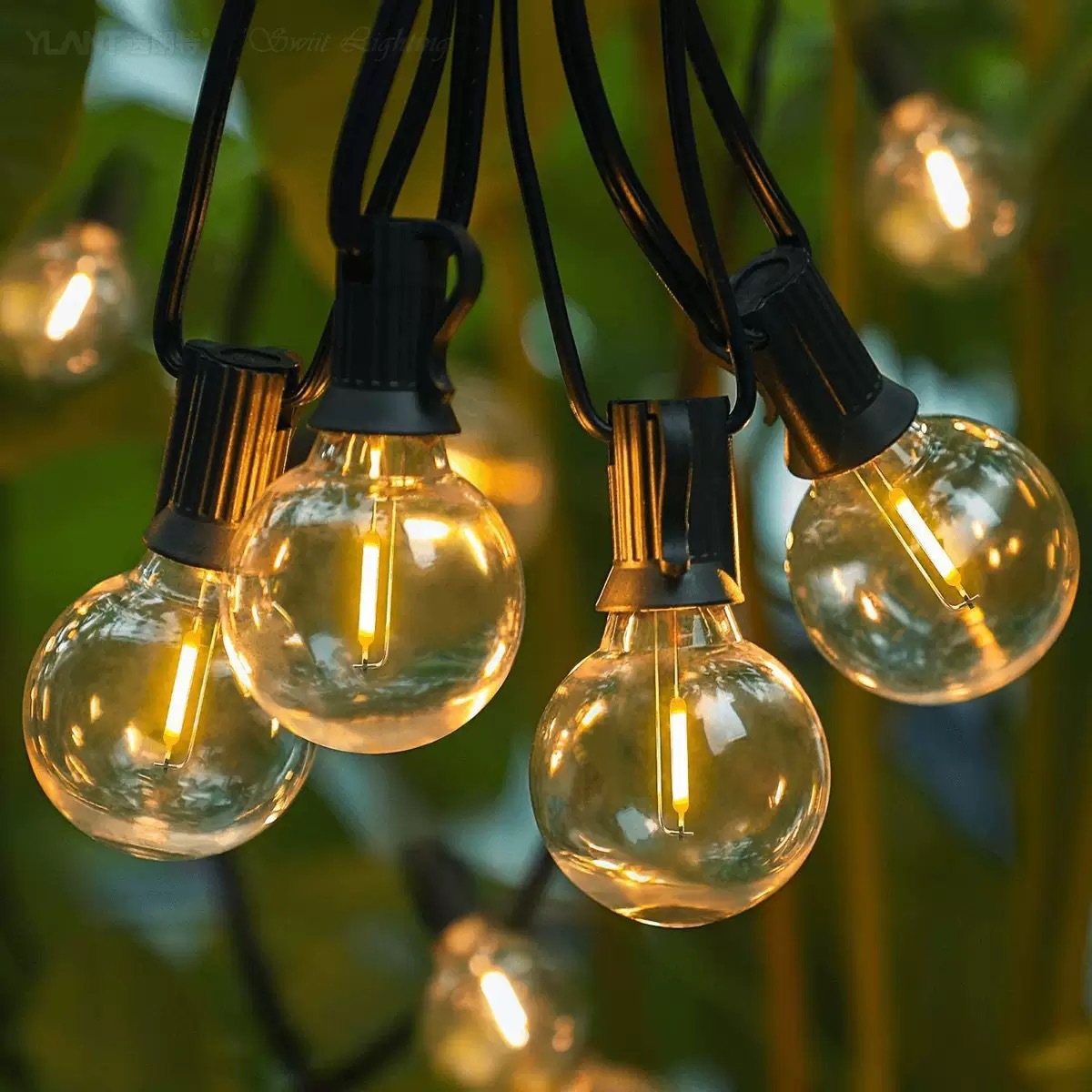 G40 Lichterkette – Retro-led-lichterkette Für Camping Und Terrasse – Terrassenbeleuchtung (20 Meter, 30 Lichter)