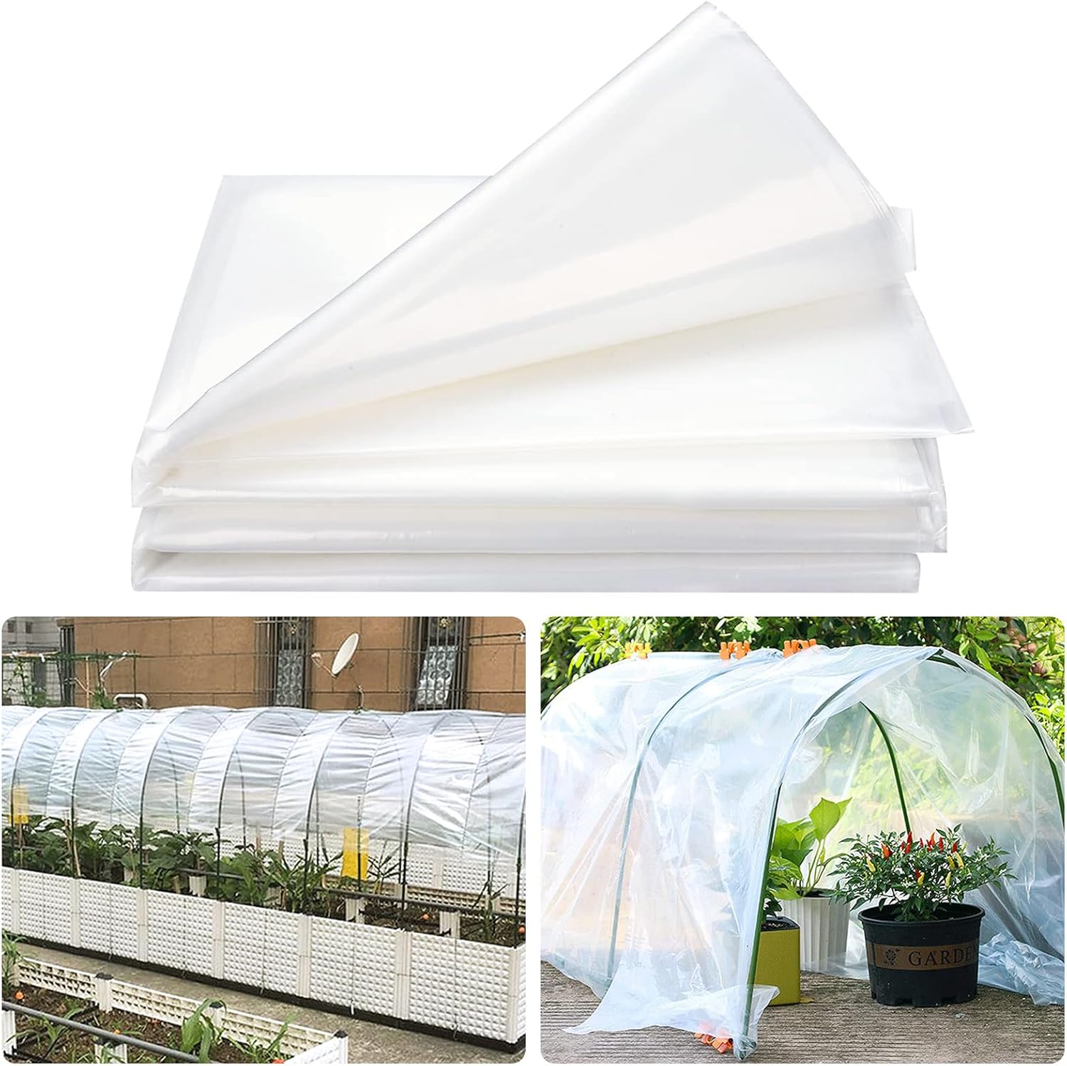 2x6m Polyethylen-gewächshausfolie, Transparent, Extra Dicke Gartenfolie Für Folientunnel