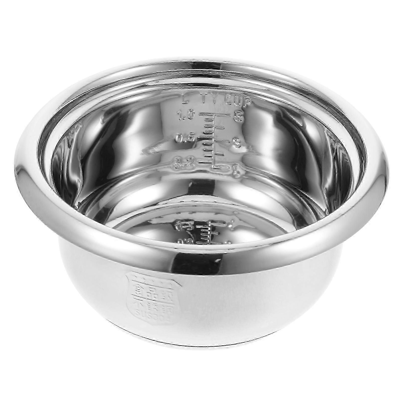 Innentopf, Kompatibel Mit Reiskochern Aus Edelstahl 304, 2 Liter, Ersatzschüssel, Geeignet Für Gleichmäßige Wärmeverteilung Beim Kochen Zu Hause, 1 Set, Silber