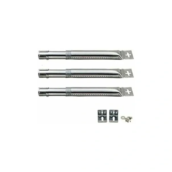 Set Mit 3 Ersatzbrennern Aus Edelstahl, Verstellbar Von 30 Bis 43 Cm. Kompatibel Mit Den Meisten Gasgrills, Silberfarben.