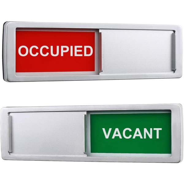 Ic-schild „belegt/frei“, Schiebetüranzeige Zeigt An, Ob Ein Zimmer Frei Oder Belegt Ist, 17,8 Cm X 5,1 Cm – Silber